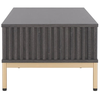 Table basse de rangement 2 portes SAFAVIEH Tamayo - 111 cm L x 55 cm P x 39 cm H - 44 cm L x 21 cm P x 15 cm H