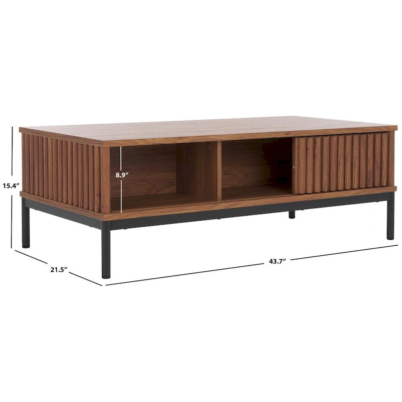 Table basse de rangement 2 portes SAFAVIEH Tamayo - 111 cm L x 55 cm P x 39 cm H - 44 cm L x 21 cm P x 15 cm H