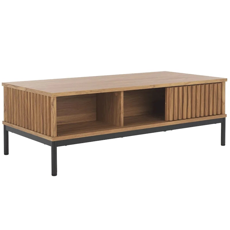 Table basse de rangement 2 portes SAFAVIEH Tamayo - 111 cm L x 55 cm P x 39 cm H - 44 cm L x 21 cm P x 15 cm H