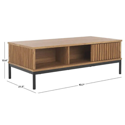 Table basse de rangement 2 portes SAFAVIEH Tamayo - 111 cm L x 55 cm P x 39 cm H - 44 cm L x 21 cm P x 15 cm H