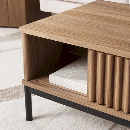 Table basse de rangement 2 portes SAFAVIEH Tamayo - 111 cm L x 55 cm P x 39 cm H - 44 cm L x 21 cm P x 15 cm H