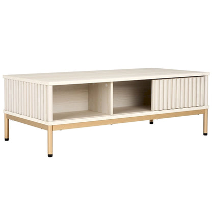 Table basse de rangement 2 portes SAFAVIEH Tamayo - 111 cm L x 55 cm P x 39 cm H - 44 cm L x 21 cm P x 15 cm H
