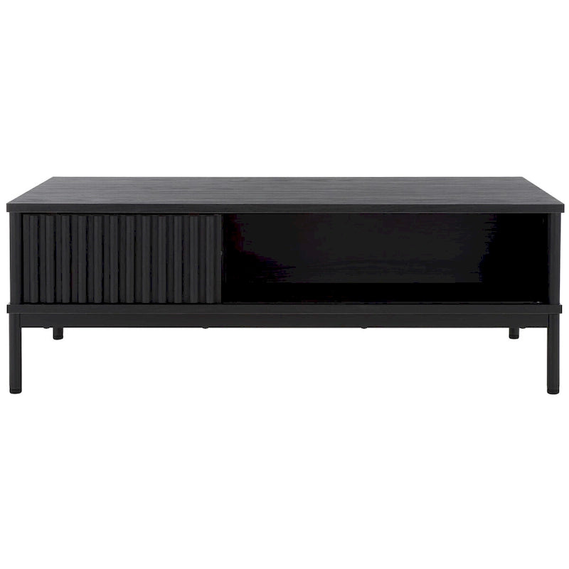 Table basse de rangement 2 portes SAFAVIEH Tamayo - 111 cm L x 55 cm P x 39 cm H - 44 cm L x 21 cm P x 15 cm H