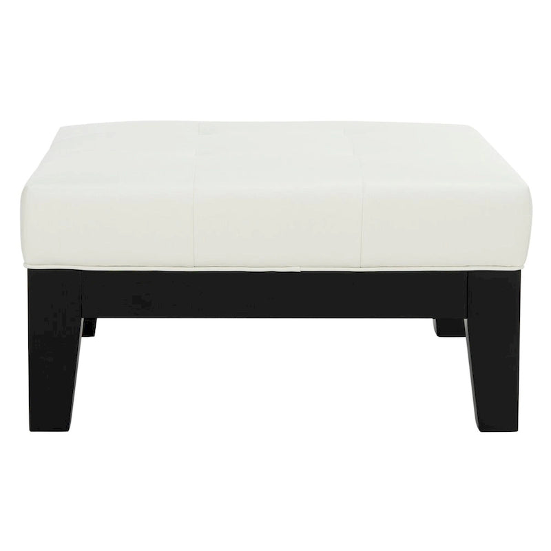 Pouf carré en cuir blanc SAFAVIEH Perri