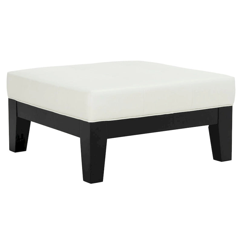 Pouf carré en cuir blanc SAFAVIEH Perri