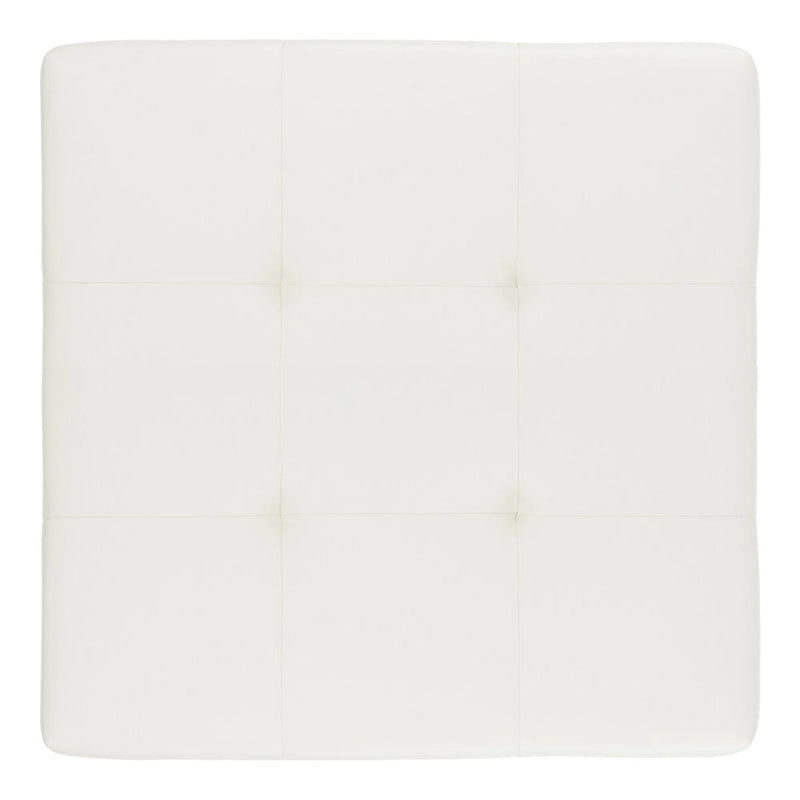 Pouf carré en cuir blanc SAFAVIEH Perri