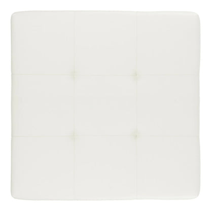 Pouf carré en cuir blanc SAFAVIEH Perri