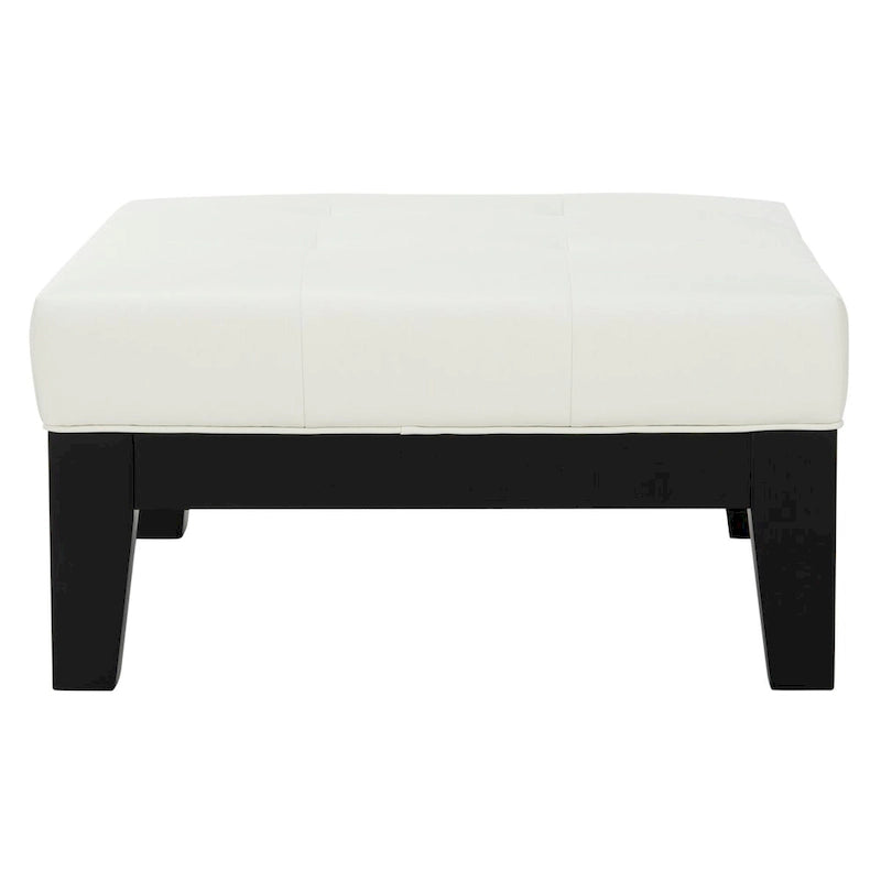 Pouf carré en cuir blanc SAFAVIEH Perri