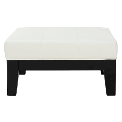 Pouf carré en cuir blanc SAFAVIEH Perri