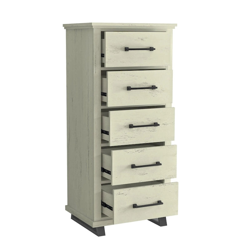 Ensemble de chambre à coucher style ferme 4 pièces - 2 tables de chevet, 1 commode et 1 coiffeuse