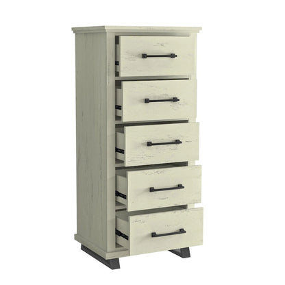 Ensemble de chambre à coucher style ferme 4 pièces - 2 tables de chevet, 1 commode et 1 coiffeuse