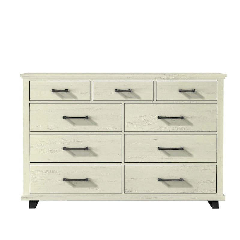 Ensemble de chambre à coucher style ferme 4 pièces - 2 tables de chevet, 1 commode et 1 coiffeuse