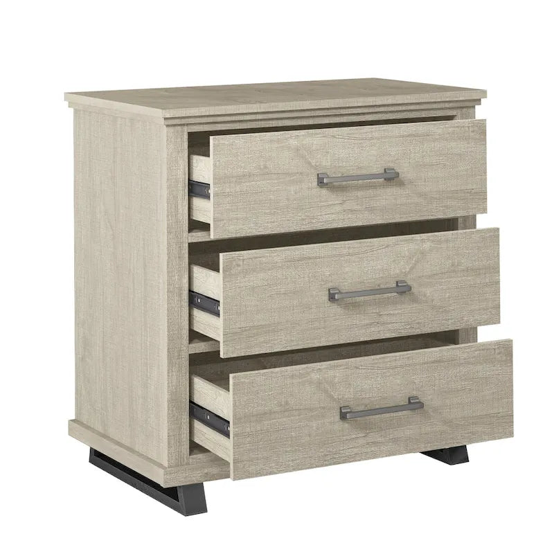 Ensemble de chambre à coucher style ferme 4 pièces - 2 tables de chevet, 1 commode et 1 coiffeuse