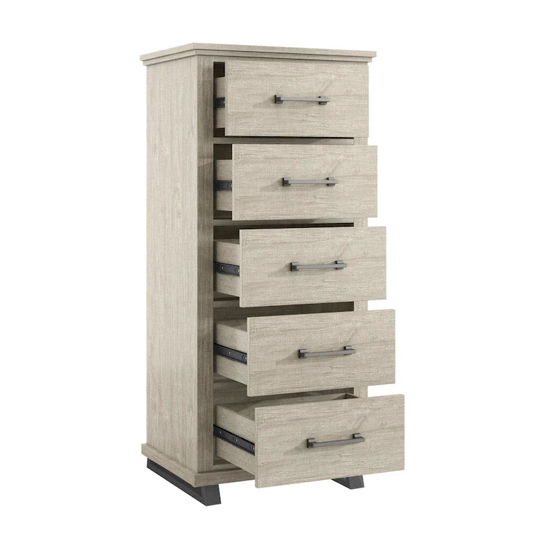 Ensemble de chambre à coucher style ferme 4 pièces - 2 tables de chevet, 1 commode et 1 coiffeuse