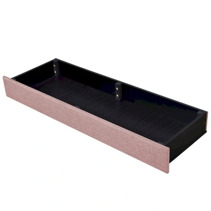 Lit plateforme CUSchoice Queen Size en lin rembourré avec 3 tiroirs et rangement