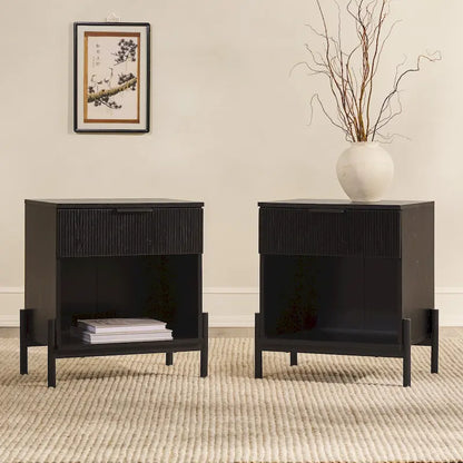 Table de chevet moderne à tiroirs cannelés Middlebrook Designs (ensemble de 2)