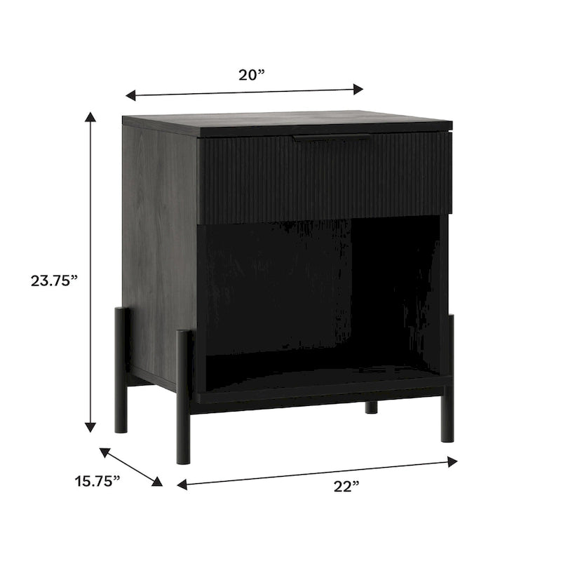 Table de chevet moderne à tiroirs cannelés Middlebrook Designs (ensemble de 2)