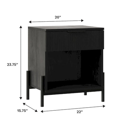 Table de chevet moderne à tiroirs cannelés Middlebrook Designs (ensemble de 2)