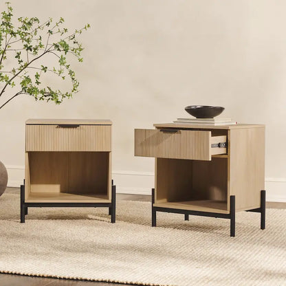 Table de chevet moderne à tiroirs cannelés Middlebrook Designs (ensemble de 2)