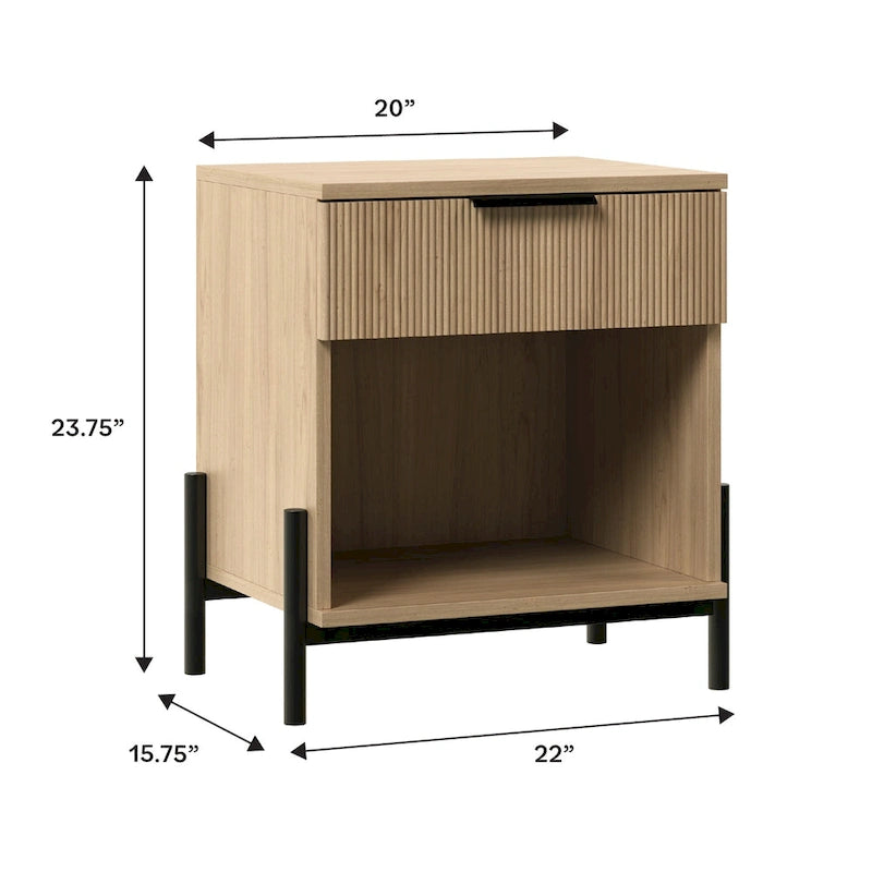Table de chevet moderne à tiroirs cannelés Middlebrook Designs (ensemble de 2)