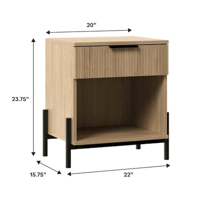Table de chevet moderne à tiroirs cannelés Middlebrook Designs (ensemble de 2)