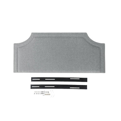 Tête de lit rembourrée en tissu Adeco avec clous décoratifs pour lit Queen
