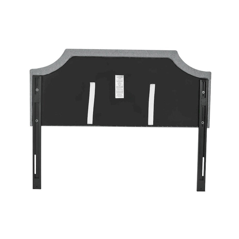 Tête de lit rembourrée en tissu Adeco avec clous décoratifs pour lit Queen