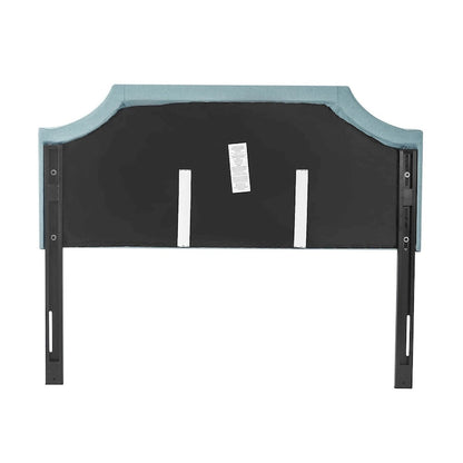 Tête de lit rembourrée en tissu Adeco avec clous décoratifs pour lit Queen