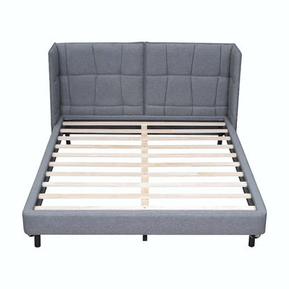 Lit plateforme rembourré avec lumières LED et tête de lit en forme de U