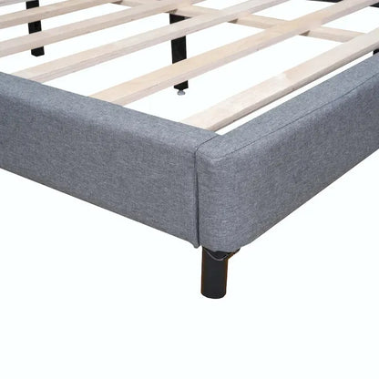 Lit plateforme rembourré avec lumières LED et tête de lit en forme de U