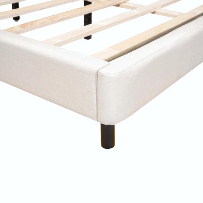 Lit plateforme rembourré avec lumières LED et tête de lit en forme de U