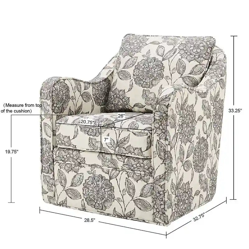 Ensemble de 2 fauteuils pivotants à 360 degrés Madison Park Betty en tissu flammé