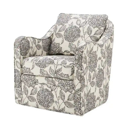 Ensemble de 2 fauteuils pivotants à 360 degrés Madison Park Betty en tissu flammé