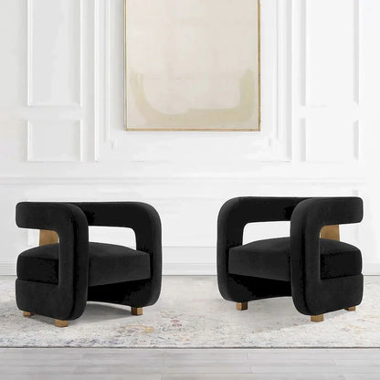 Manhattan Comfort Modern Amirah Velvet Accent Chair Set of 2