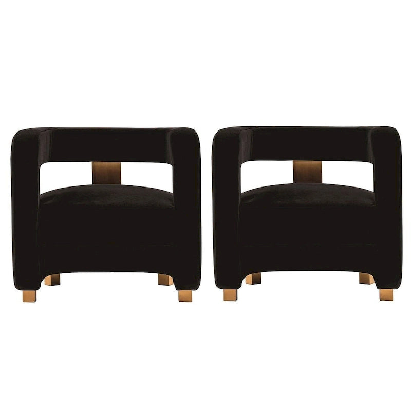 Ensemble de 2 fauteuils d'appoint modernes en velours Amirah de Manhattan Comfort