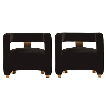Ensemble de 2 fauteuils d'appoint modernes en velours Amirah de Manhattan Comfort