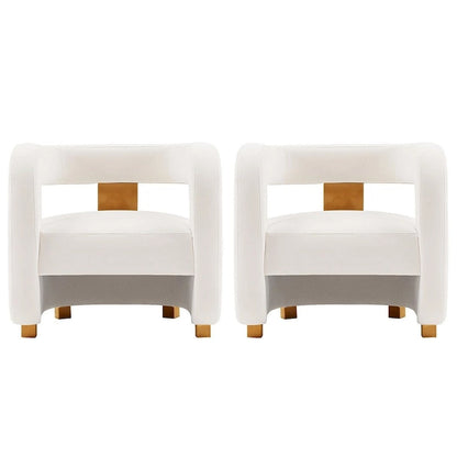 Ensemble de 2 fauteuils d'appoint modernes en velours Amirah de Manhattan Comfort