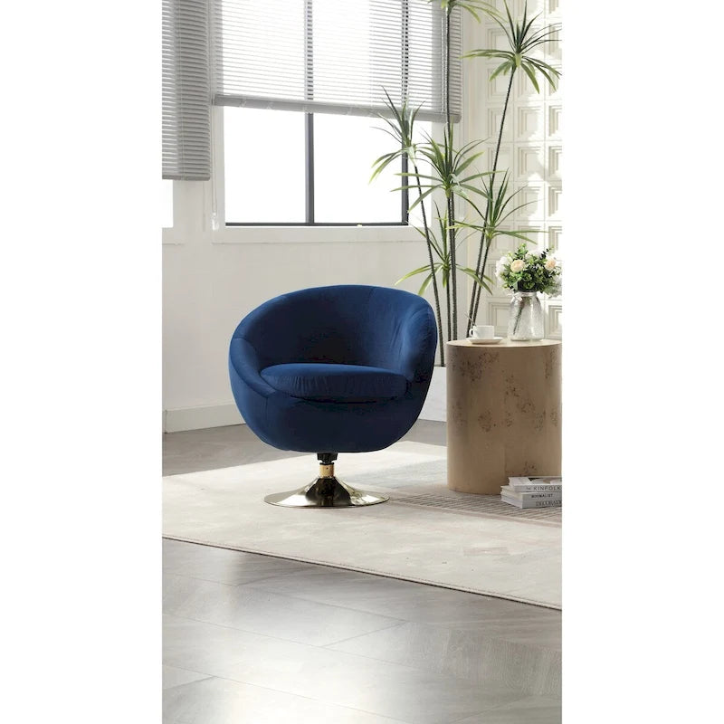 Fauteuils d'appoint HOMEFUN en velours pivotants à 360 degrés, forme tonneau, à dossier ergonomique