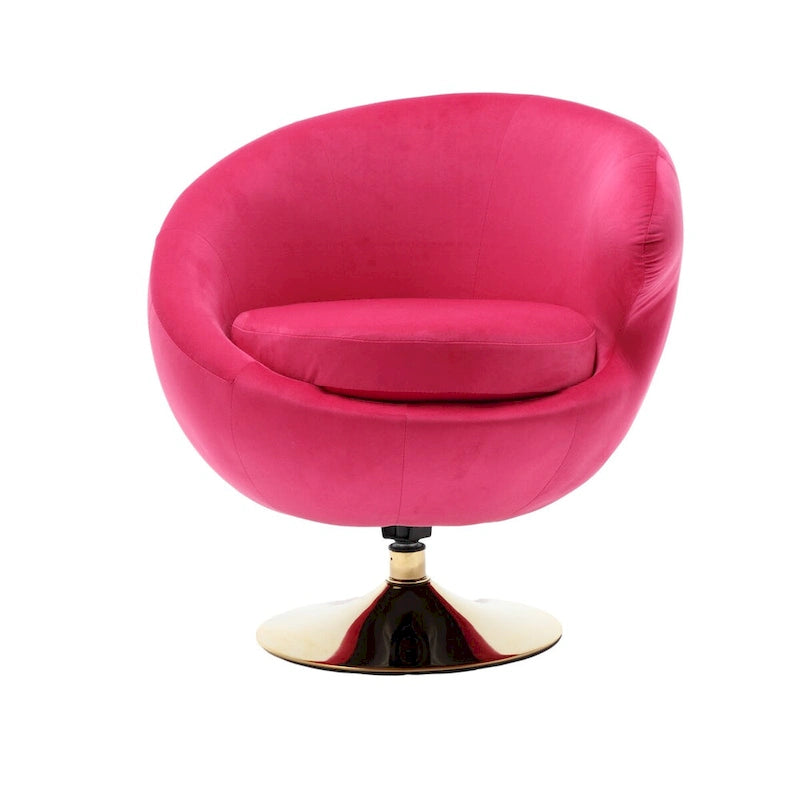 Fauteuils d'appoint HOMEFUN en velours pivotants à 360 degrés, forme tonneau, à dossier ergonomique