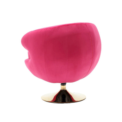 Fauteuils d'appoint HOMEFUN en velours pivotants à 360 degrés, forme tonneau, à dossier ergonomique