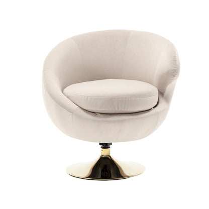 Fauteuils d'appoint HOMEFUN en velours pivotants à 360 degrés, forme tonneau, à dossier ergonomique