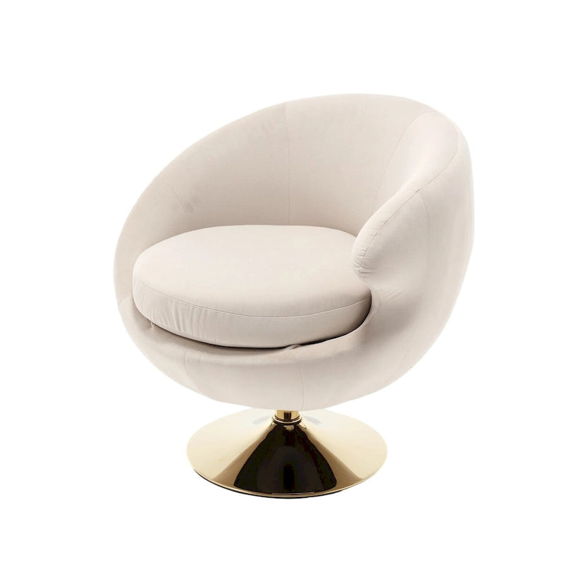 Fauteuils d'appoint HOMEFUN en velours pivotants à 360 degrés, forme tonneau, à dossier ergonomique