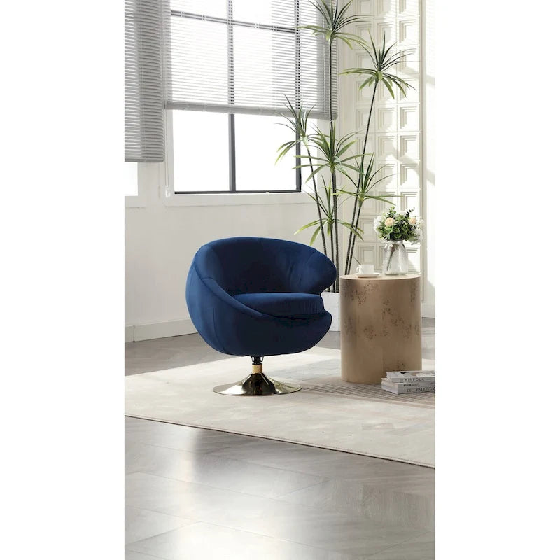 Fauteuils d'appoint HOMEFUN en velours pivotants à 360 degrés, forme tonneau, à dossier ergonomique