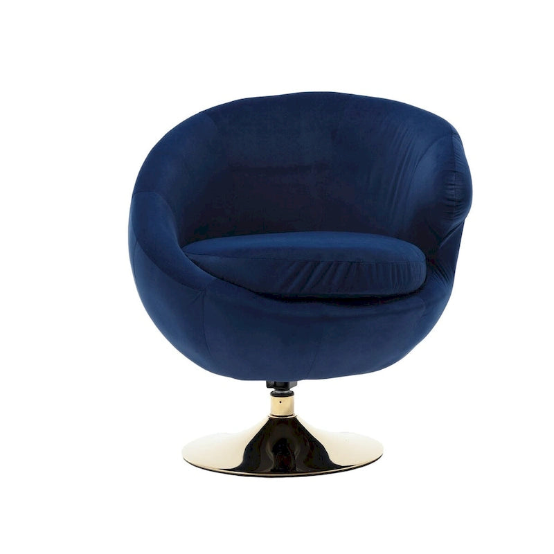 Fauteuils d'appoint HOMEFUN en velours pivotants à 360 degrés, forme tonneau, à dossier ergonomique