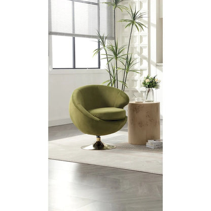 Fauteuils d'appoint HOMEFUN en velours pivotants à 360 degrés, forme tonneau, à dossier ergonomique