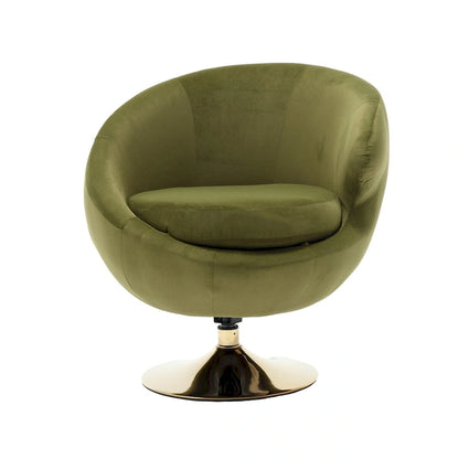Fauteuils d'appoint HOMEFUN en velours pivotants à 360 degrés, forme tonneau, à dossier ergonomique