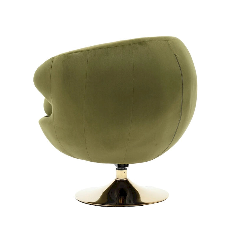 Fauteuils d'appoint HOMEFUN en velours pivotants à 360 degrés, forme tonneau, à dossier ergonomique