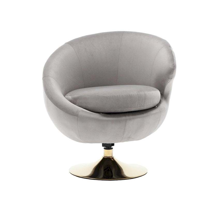 Fauteuils d'appoint HOMEFUN en velours pivotants à 360 degrés, forme tonneau, à dossier ergonomique