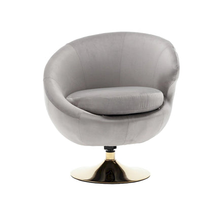 Fauteuils d'appoint HOMEFUN en velours pivotants à 360 degrés, forme tonneau, à dossier ergonomique