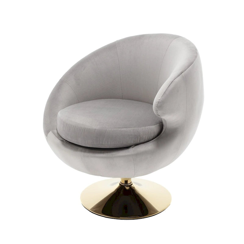 Fauteuils d'appoint HOMEFUN en velours pivotants à 360 degrés, forme tonneau, à dossier ergonomique